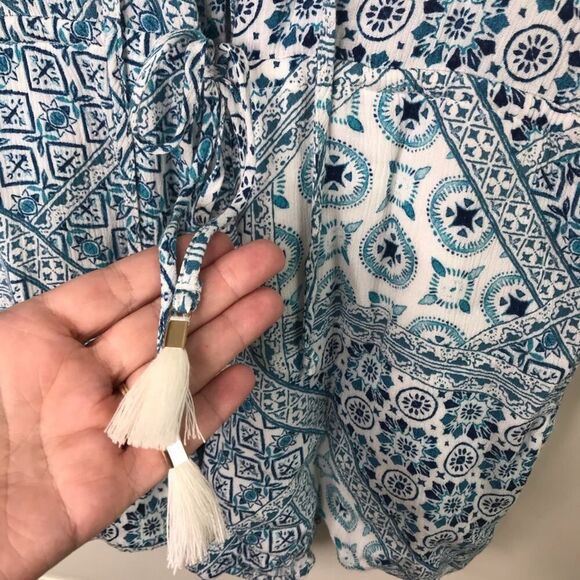 L*Space Aubry Romper Patchwork Boho Blue Size XS - Picture 6 of 11